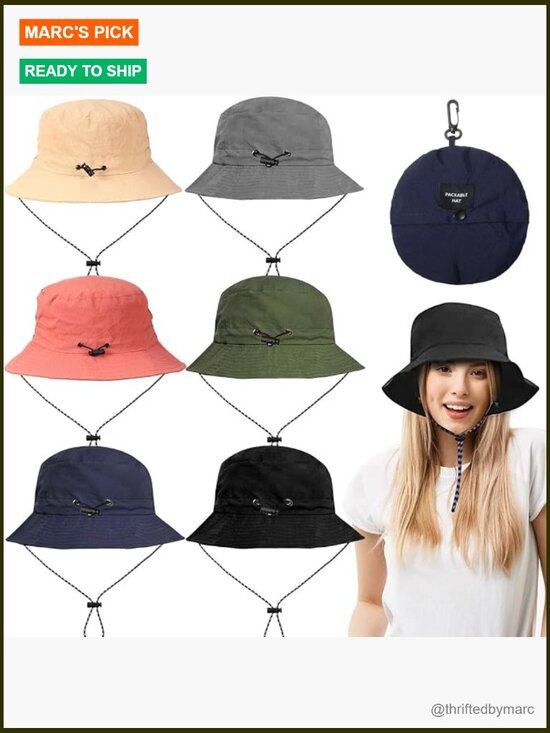 6 Packable UV Protection Sun Fishing Hats for Men Women - Waterproof main image 7